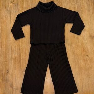 Zara Kids Black Ribbed Matching Set